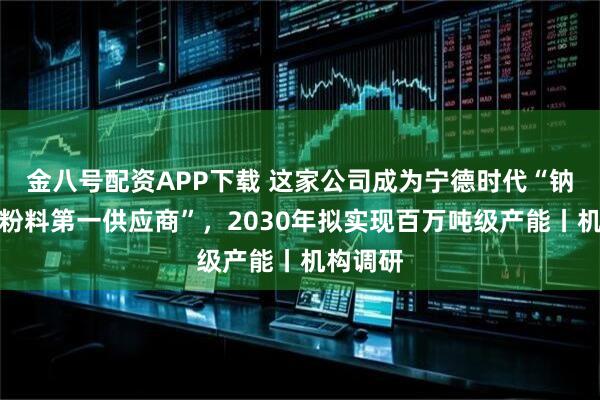 金八号配资APP下载 这家公司成为宁德时代“钠电正极粉料第一供应商”，2030年拟实现百万吨级产能丨机构调研