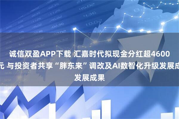 诚信双盈APP下载 汇嘉时代拟现金分红超4600万元 与投资者共享“胖东来”调改及AI数智化升级发展成果